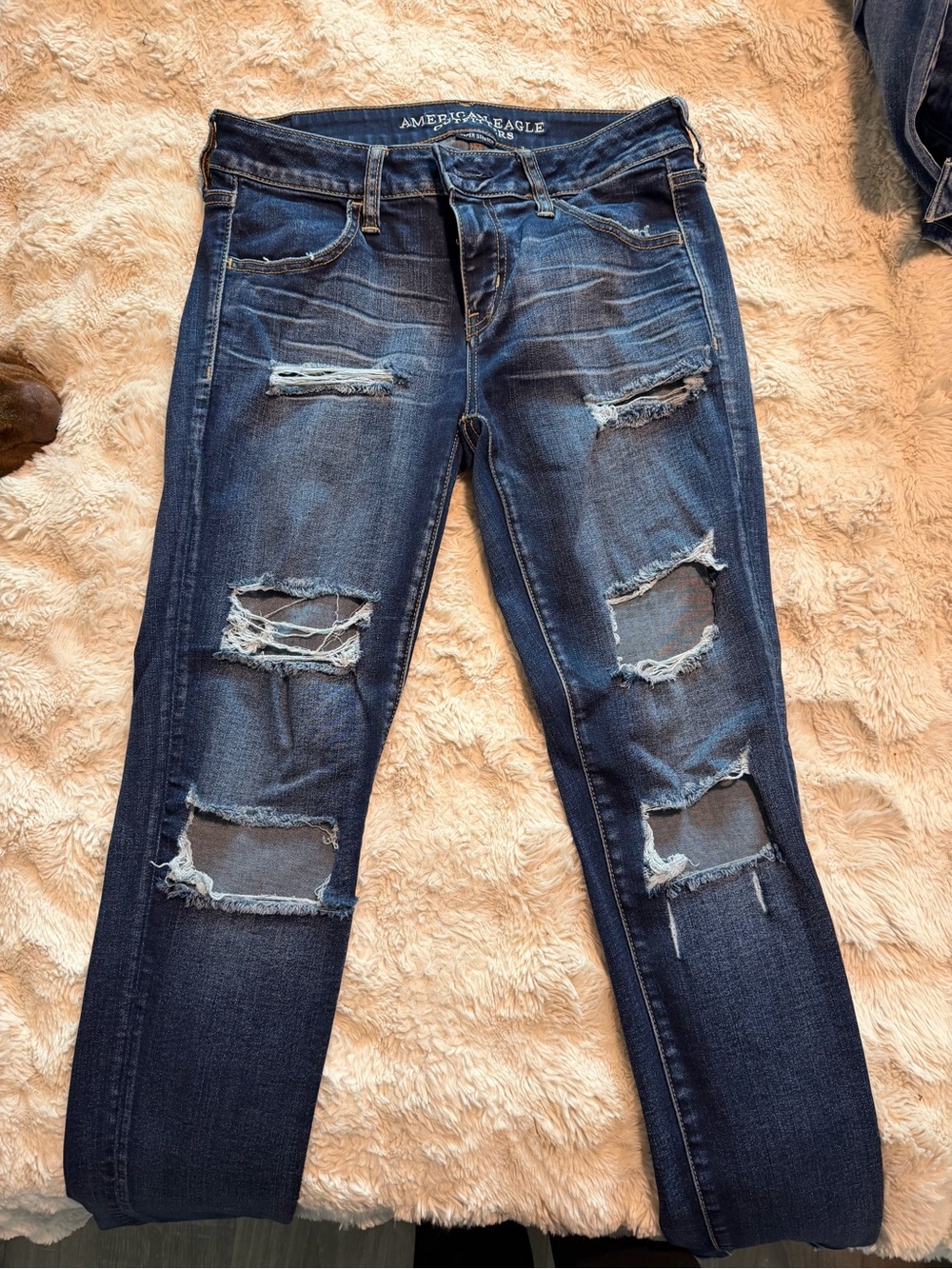 Distressed Blue Skinny Jeans